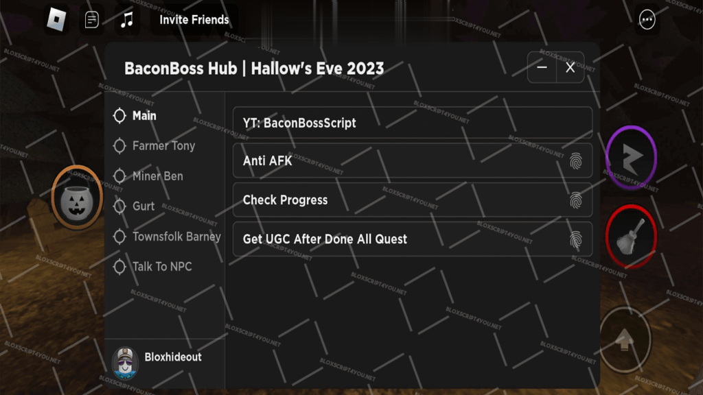 BaconBoss Hub Hallows Eve 2023 Mobile Script Download 100% Free