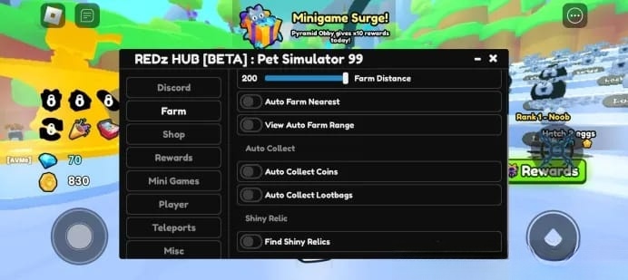 Redz Hub Pet Simulator 99: Auto Farm Chest, Auto Collect Coins & More Mobile Script Download 100% Free