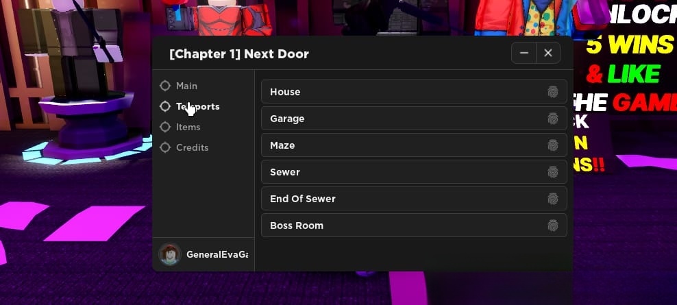 Next Door: Inf Health, Regain Health, Teleports Script Copy And Download 100% Free